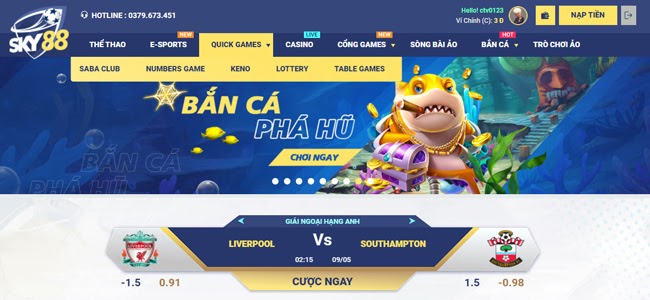 hinh thuc quick games SKY88 tren thanh danh muc tro choi