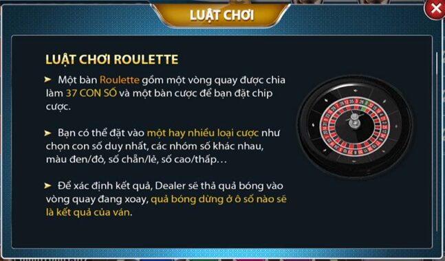 Luật chơi Roulette