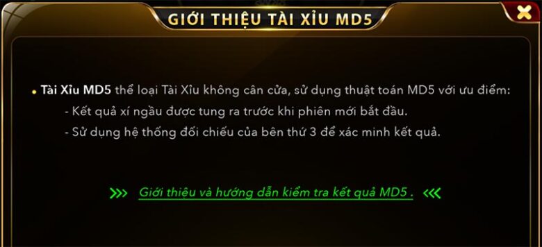 Quy luật chơi tài xỉu MD5